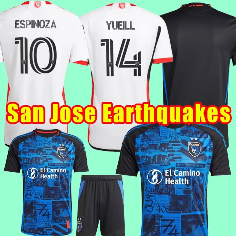 25 26 SAN JOSE EARTHQUAKES Soccer Jerseys CHICHO ESPINOZA ELLEGRINO Football Shirt 2025 2026 home BOUDA YUEILL COWELL MARTiNEZ HARKES maillot de futol MEN KIT