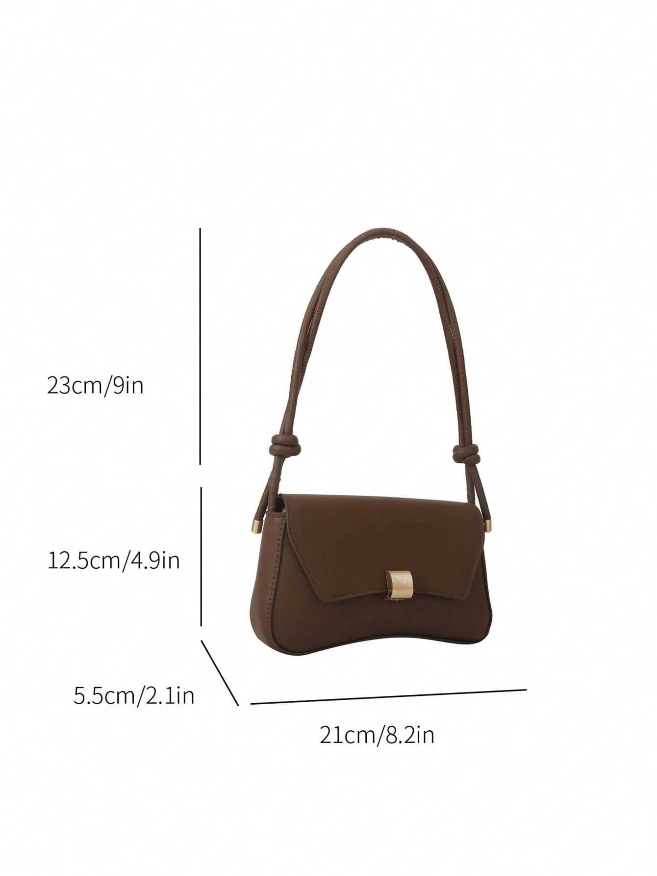 Fashionable womens armpit bag metal buckle decoration design shoulder bag suitable for shopping commuting and travel. Y250528