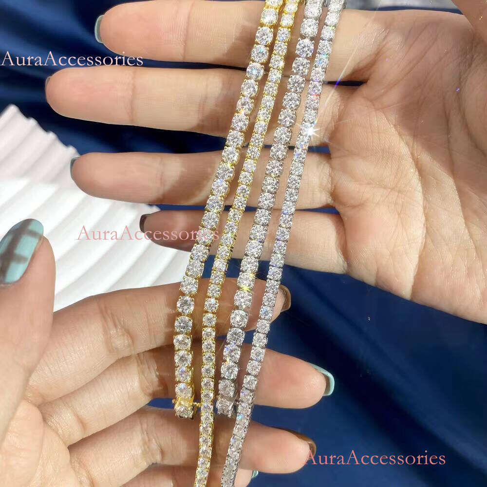 10K Gold Jewelry Dia Tennis Chain CVD HPHT Lab Grown Bracelet for Women