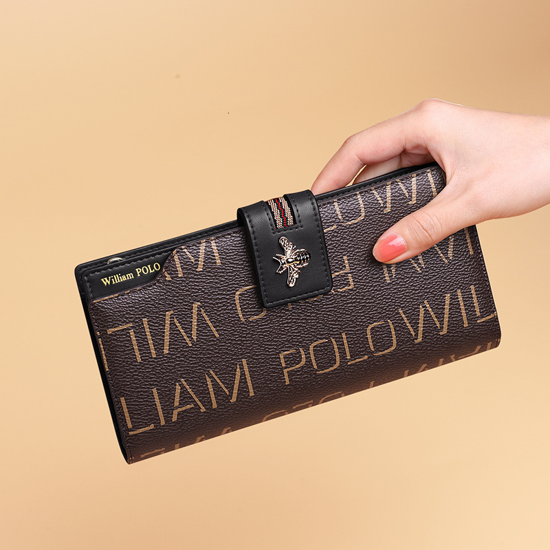 Free Shipping Designer Wallet Men's And Women's Genuine Leather Long Handbag High-quality And Versatile Multi Slot Card Bag ID Bag