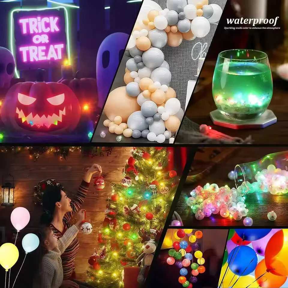 10-100Pcs Luminous Tumbler Ball Lamp Mini LED Balloon Light Colorful Flashing Lantern Christmas Wedding Birthday Party Decor W250528