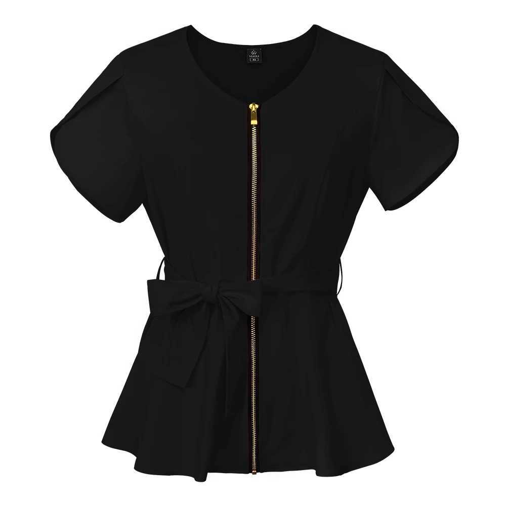 Fashion Korean Style Women Workwear Scrub Tops Medical Uniform Surgery Scrubs Shirt Short Slve Pet Shop Doctor Nurse Uniform X250528