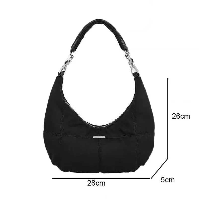 Women Retro Underarm Bag Armpit Small Shoulder Bag Soft Hobos Y2k Female Black Purse Fashion Girls Crescent Handbag 2025 New Y250528