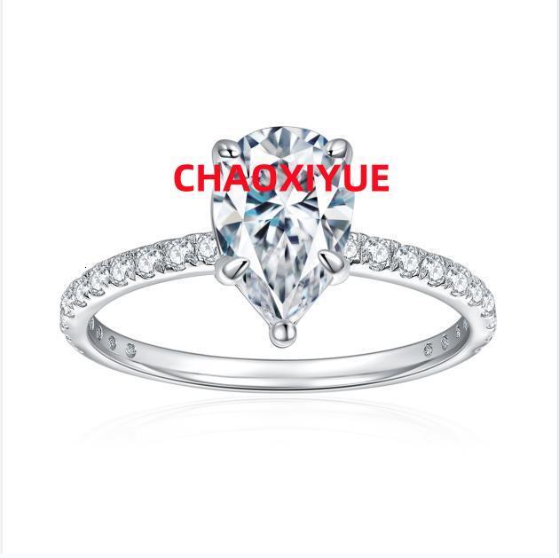 Pear Moissanite Ring GRA Pass Test Custom Pear 5x7mm VVS 925 Pear Moissanite Ring Engagement