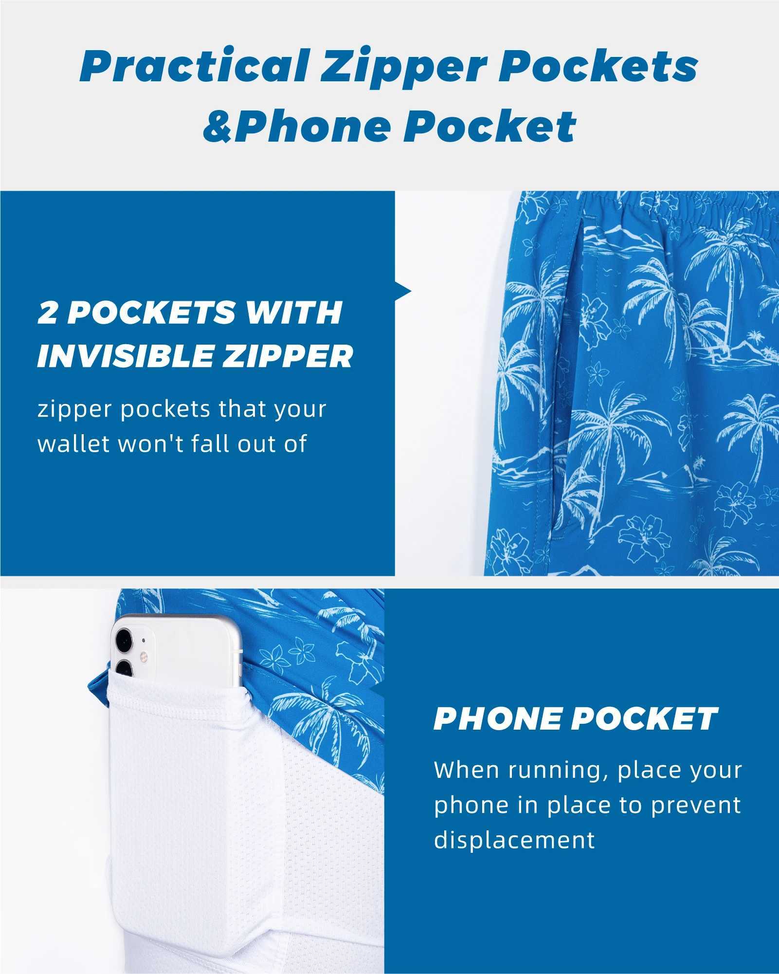 SURF CUZ Mens Swim Trunks with Compression Liner Quick Dry Swim Shorts 7 Swimming Trunks Stretch Bathing Suit Boardshorts X250528