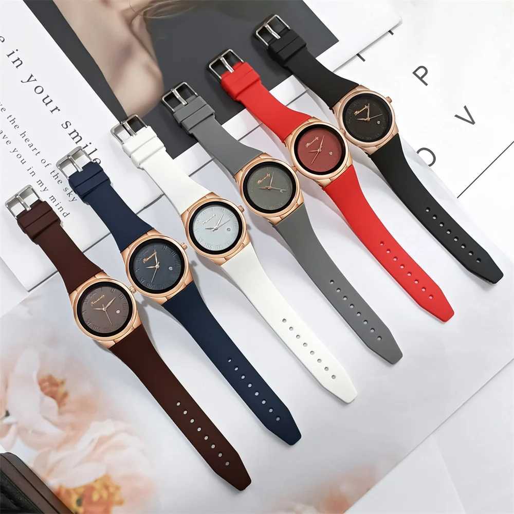 Fashion Simple Roman Numerals Calendar Ladies Sports Quartz Watch Casual Womens Silicone Pin Buckle Clock Wristwatch XJ250527