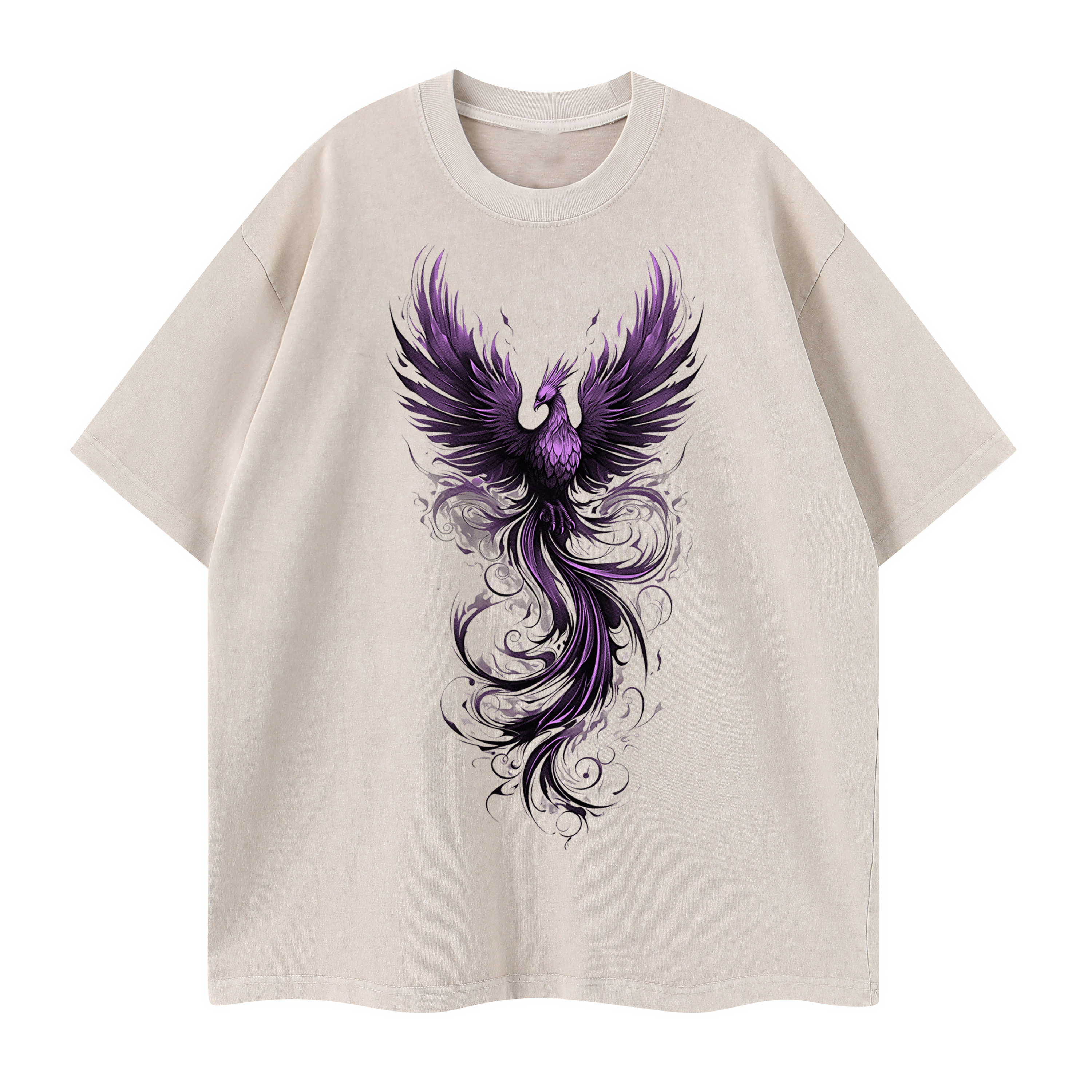 T-shirt men's top designer cotton T-shirt Purple Phoenix short sleeved clothing high-quality fashionable T-shirt