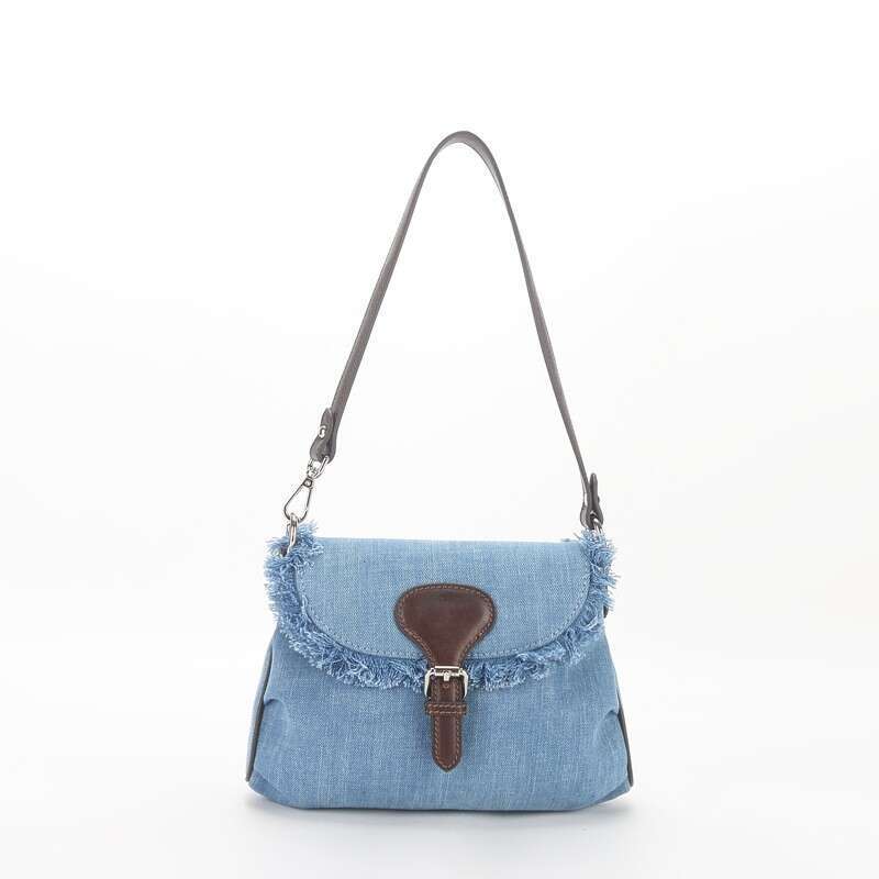 for Women 2023 Spring Summer New Simple Denim Underarm Niche Personality Handmade Wool Canvas Bag