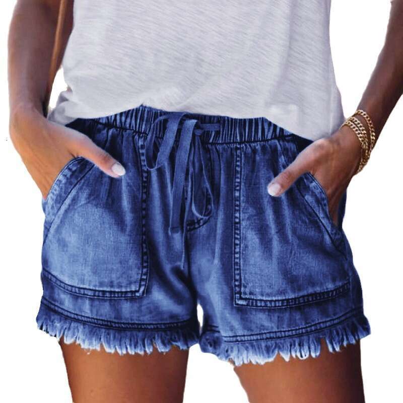 Shorts Women Denim Shorts Summer New Elastic Drawstring Casual High Waist Slimming Denim Shorts For Women Jean Shorts