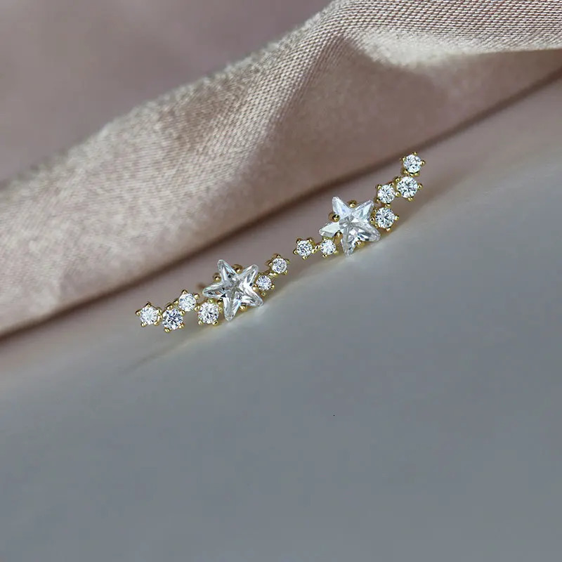 Huitan Dainty Stars Stud Earrings for Women Low-key Exquisite Girls Ear Accessories Daily Wear Simple Stylish Jewelry Drop Ship 250527