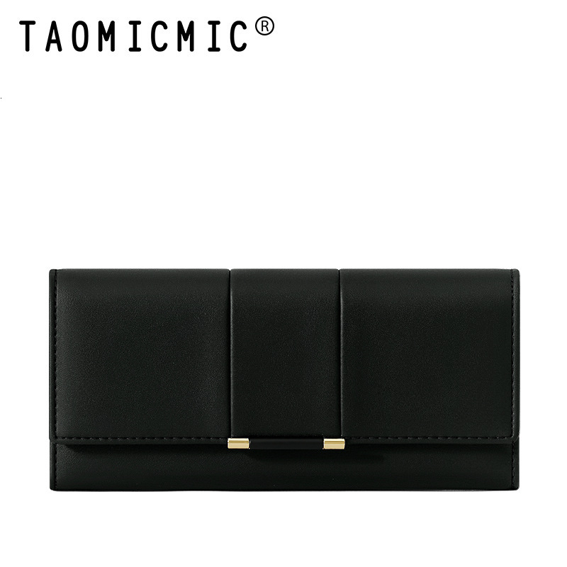 Free Shipping Designer Wallet Japanese Style Simple Large Capacity High-end Mobile Phone Bag Women's Long Three Fold Multi Card Pocket Change Hol