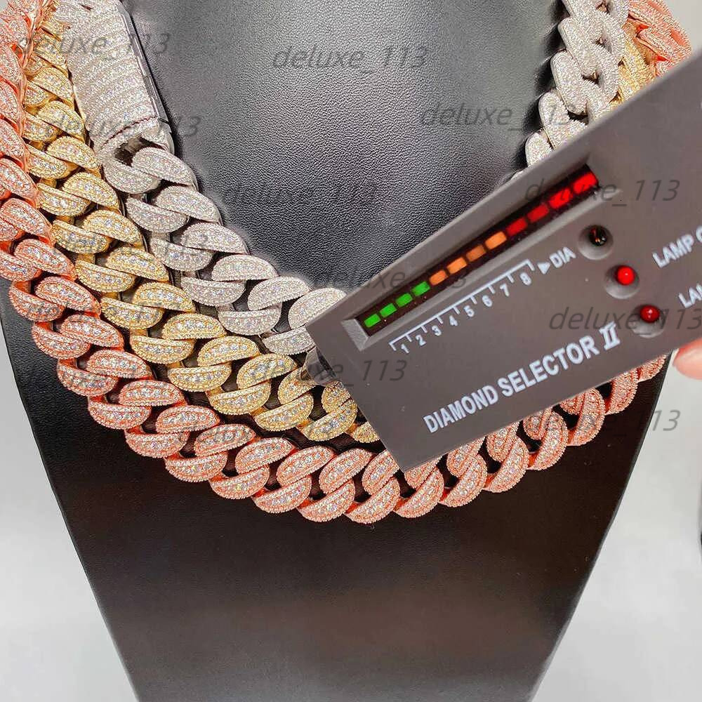 Pendant Pass Dia Tester Cuban Link Necklace For Custom Pendant 18Mm Hip Hop Men Jewelry Big Necklaces VVS Moissanite Cuban Chain Free Shipping