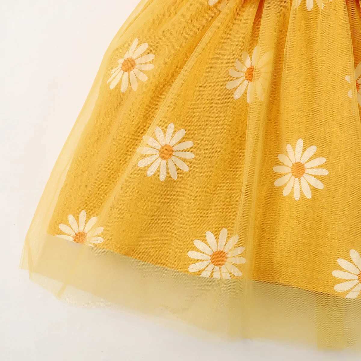Toddler Girls Summer Dress Small Daisy Sleeveless Tulle Holiday Party Princess DressSuitable for Cute Girls Aged 1-5 Years X250528