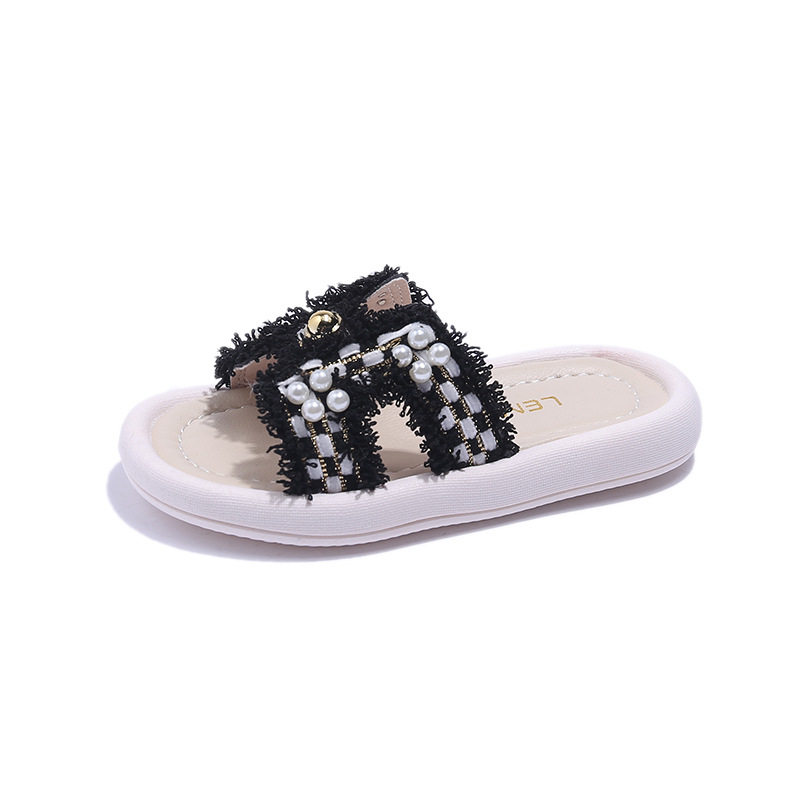 Children Slippers Summer Kids Girl Princess Slippers with Pearl Design Toddler Slippers Kidsnest for youth Outdoor Size US5.5C-US3Y K0680
