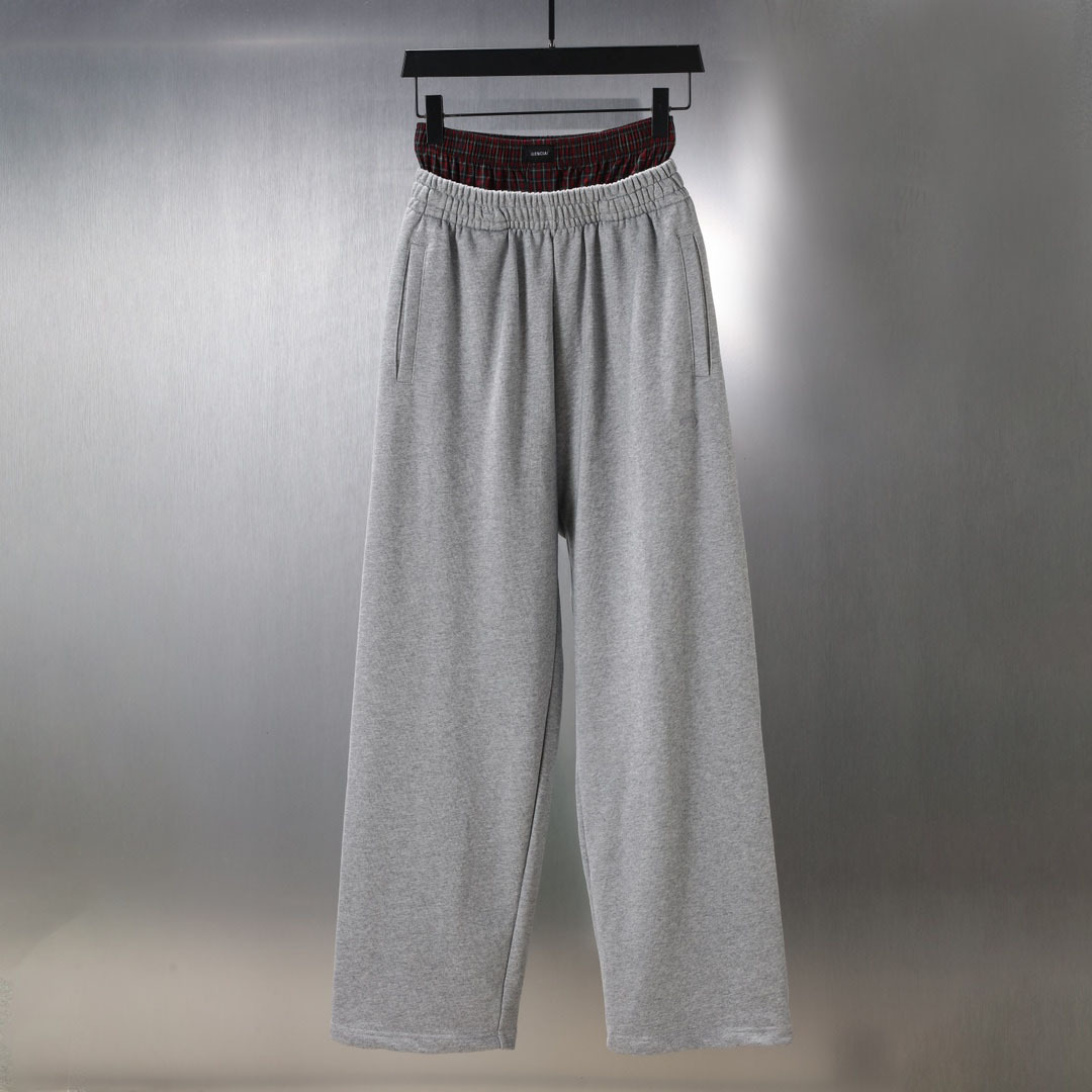 Mens Long Pants Double Layered Waist Sports Casual Pant Y2K Hip Hop Streetwear Sweatpants Loose Fit Ameican Style Casual High Street