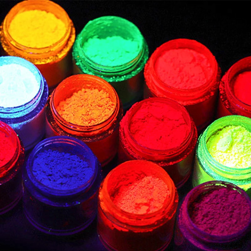 12 Color Neon Pigment Powder Fluorescent Nail Glitter Shinny Ombre Chrome Dust DIY Polish Manicure For Nails Art Decoration Kit 250523
