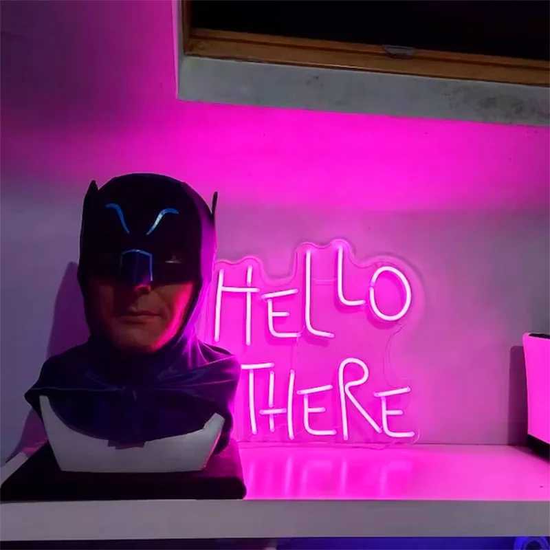 LED Neon Iareti Hell Here Hello There Halloween Duvar Dekoru Korku Filmi Aksesuar rktc Parti W250528