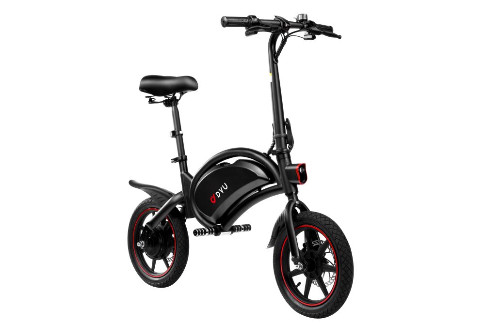 DYU D3F 14 Inch Folding Electric Bike 250W Mini E-City Bike 36V/10AH Adults Lightweight Convenient Bicycle 25km/h Pedal Assist E-Bike 40KM Range