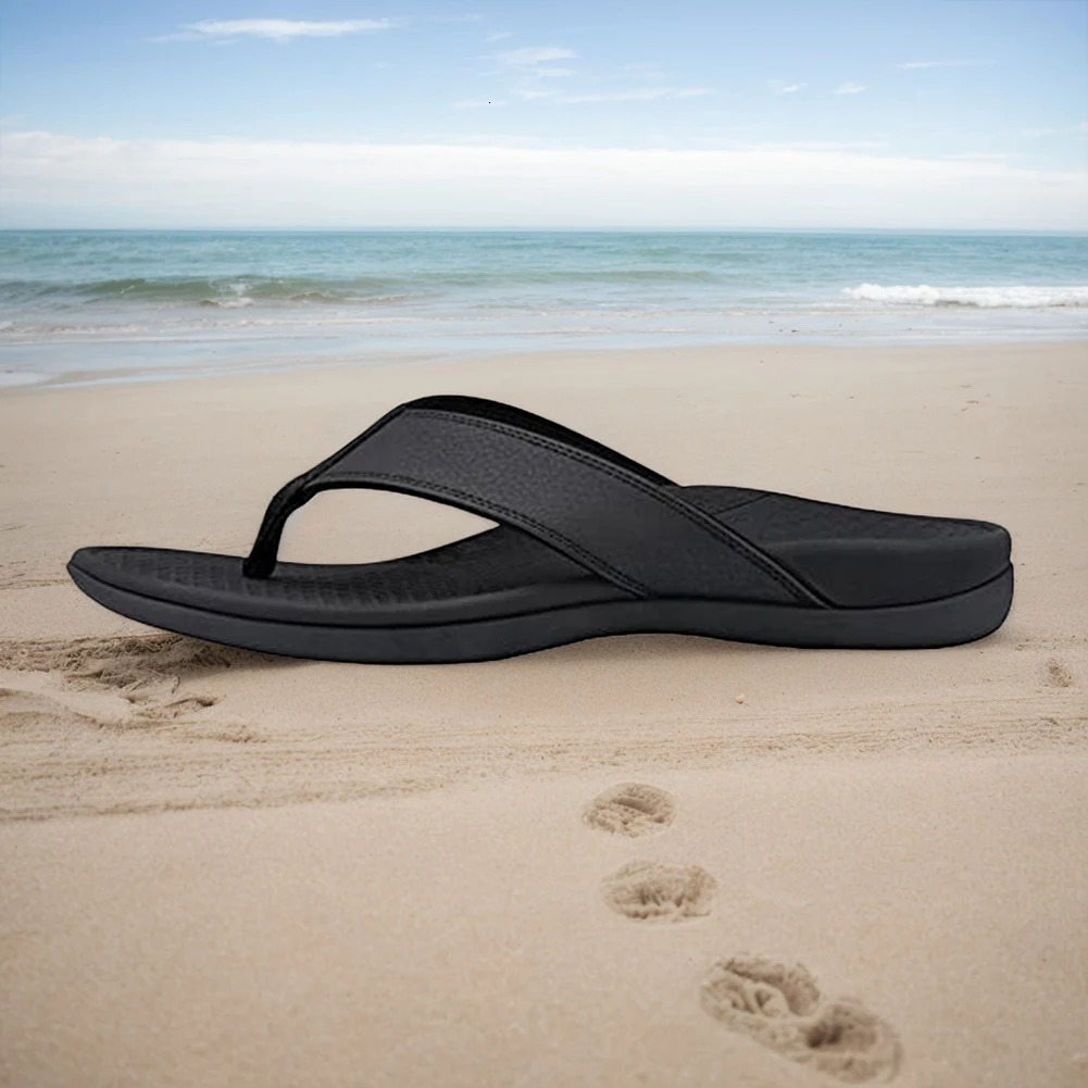 Men Ortic Flip Flops with Arch Support Supportive Beach Slippers Comfortable Walking Slippers Non Slip for Outdoor Beach 250526