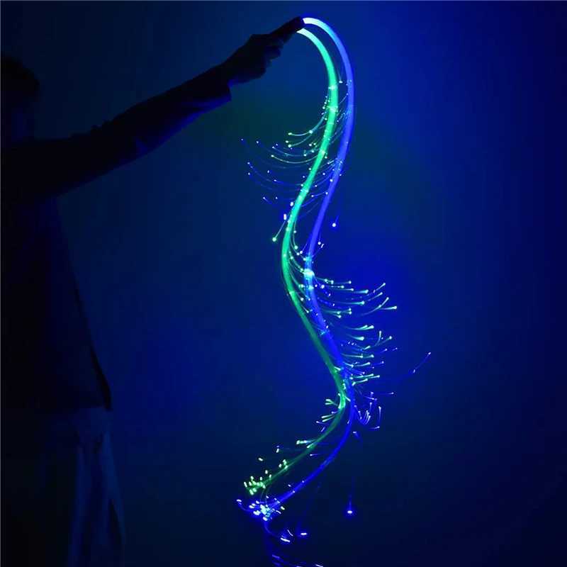 Color-Changing Fiber Optic Dance Whip Colorful Glowing LED Flash Whip Hand Rope for Dance Festival Party Carnival Wedding Decor W250528