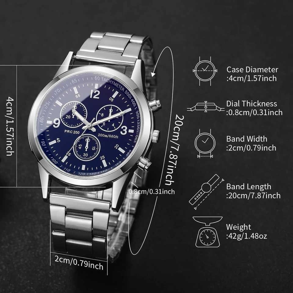 Fashion Men Business Quartz Watch Luxury Silvery Strap Wristwatch Mens Watch(Without Box) XJ250527