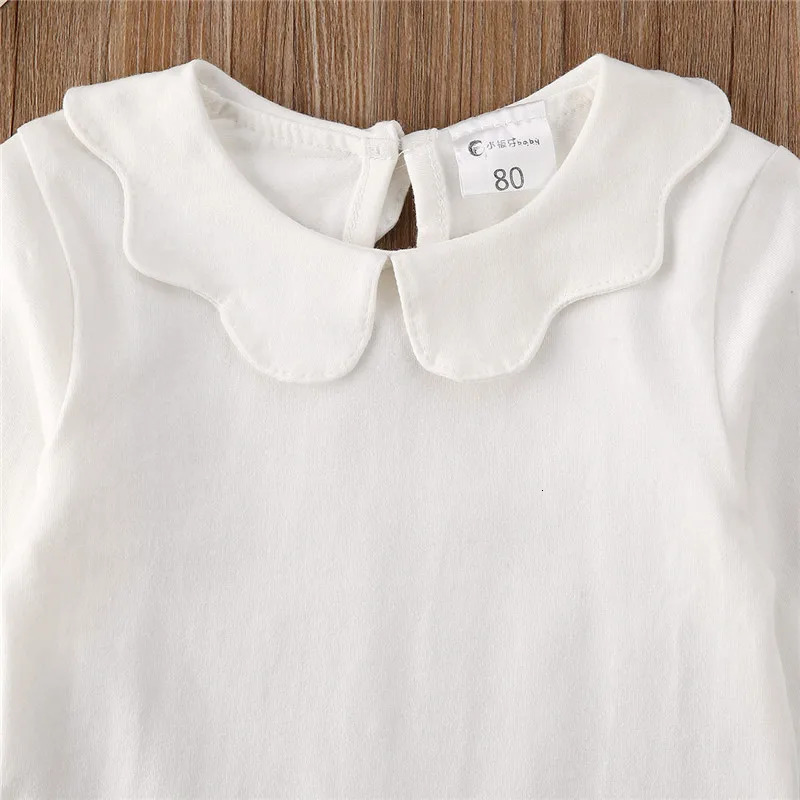 17years Girl TShirt Collar Bow Knot Blouse Top Ruffle T Shirt For Girls Spring Autumn Casual Pullover 250528
