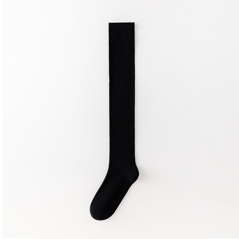 Women's Summer Thin Mesh Solid Color Versatile Cotton Sweat-Absorbing Breathable Mid-Calf Slouch Socks