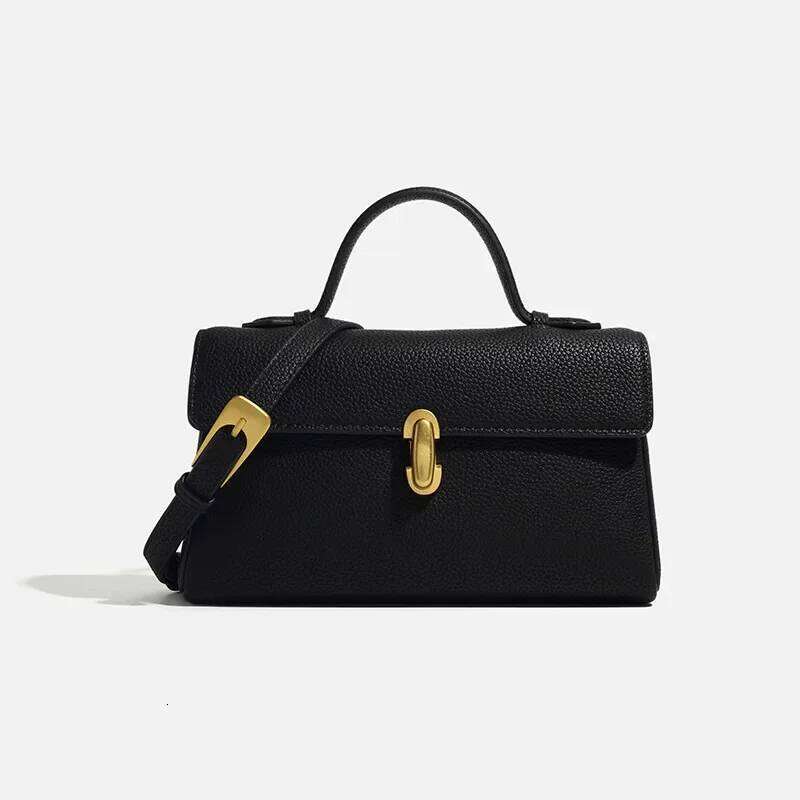 2024 New Simple Fashion Litchi Texture Soft Leather Handbag Women's Casual Versatile Single Room Crossbody Bag