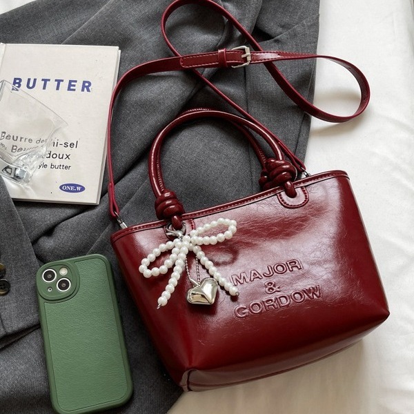 Free Shipping Designer Bag Advanced Texture Popular Small For Women 2025 New Casual Versatile Crossbody Fashionable Red Hand-held Bucket Bag