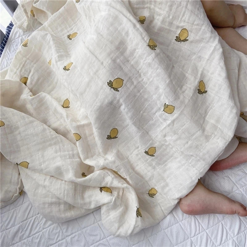 Baby Blankets born 100% Organic Cotton Muslin Diapers Print Couvertures Et Langes Muslin Swaddle 250527