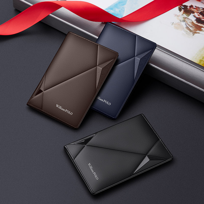Free Shipping Designer's Small Card Bag Men's Commercial Affairs Ultra-thin Leather ID Bag Anti-theft Brush Wallet Driver's License Lea