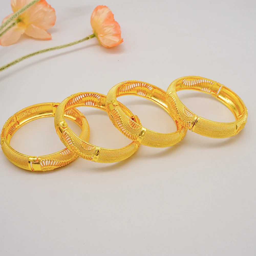 y Dubai Gold Color Bangles African Bracelet For Women Charm Wedding Bracelets Arabic Hand Jewelry Hawaiian 250517