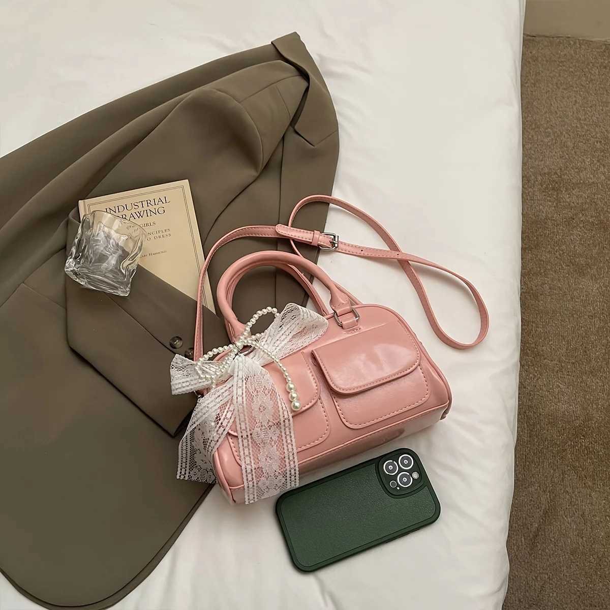 Ladies Crossbody Bag Fashion Everything Popular Casual Sweet Lace Ballet Style Design Sense of Spring and Summer New Shoulder Bag Y250528