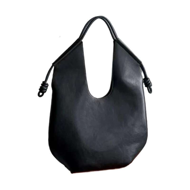 Women Stylish Armpit Large Capacity PU Leather Shoulder Bag Fashion Black Shopper Tote for Vacation Handbags