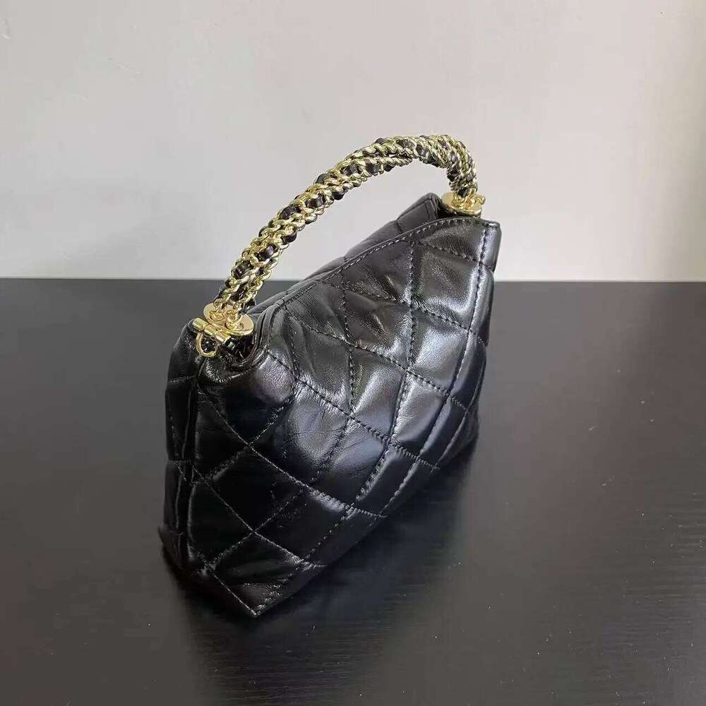 Trendy Women's Argyll Chain Hobo Crossbody Soft Vintage Bucket With Handle For Ladies Single Shoulder Bag