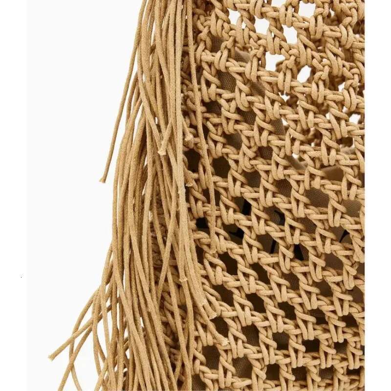 Designer Tote Women 2025 New Large Capacity Bohemian Style Beach Handmade Woven Hollow Out Tassel Shoulder Bag