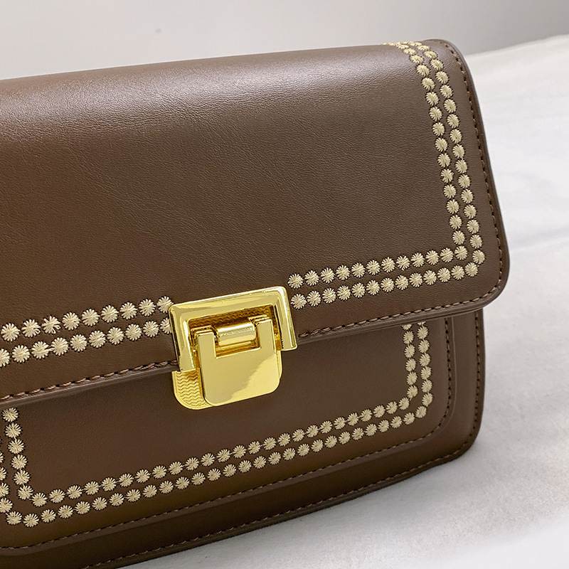 Luxury Brand Designer Bag Simple 2024 New Trendy Ins Temperament Japanese And Korean Shoulder Crossbody Small Square Contrasting Color Bag