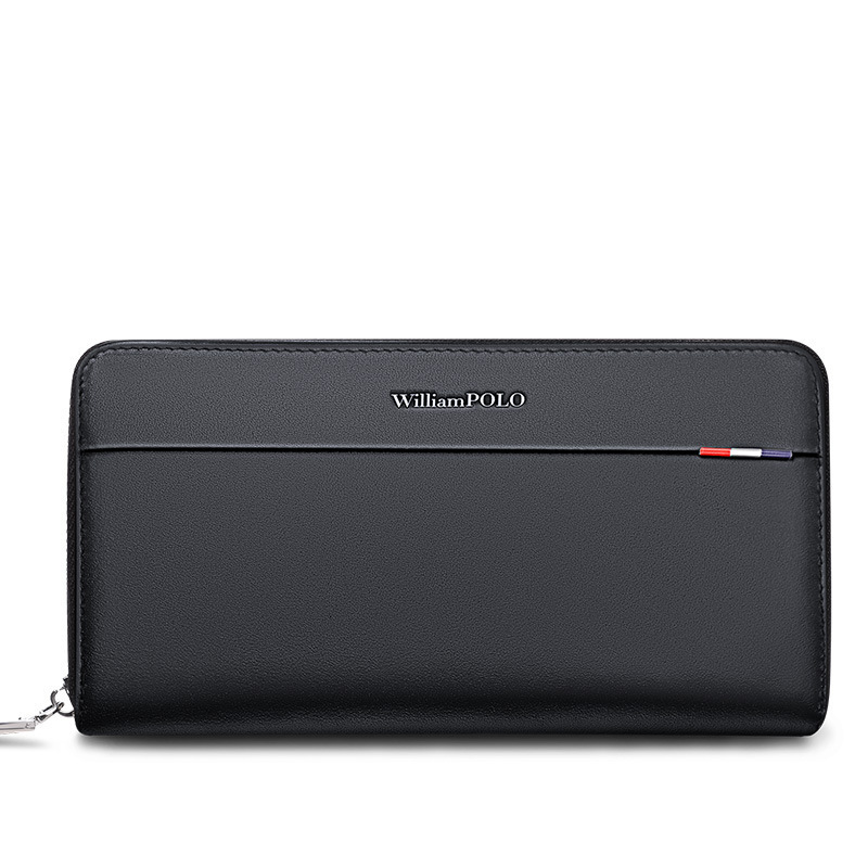 Free Shipping Designer Leather Bag Men's Long Wallet Handbag Card Bag Coin Purse Fashionable Top Layer Cowhide Phone Bag