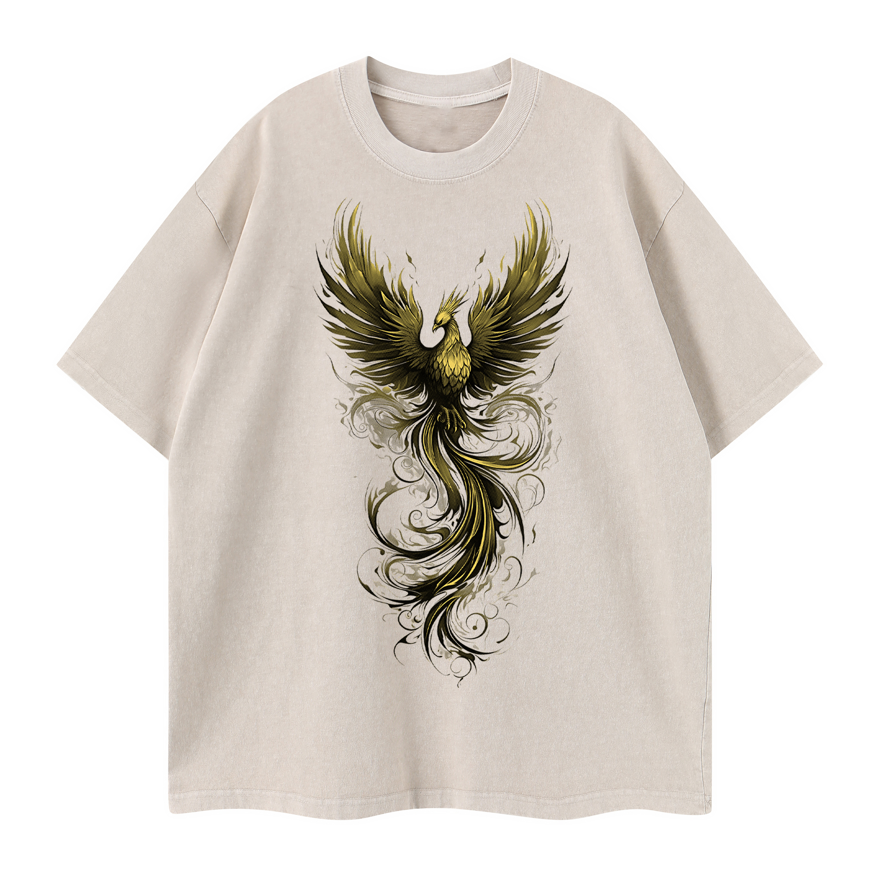 T-shirt men's top designer cotton T-shirt Hot stamping phoenix short sleeved clothing high-quality fashionable T-shirt