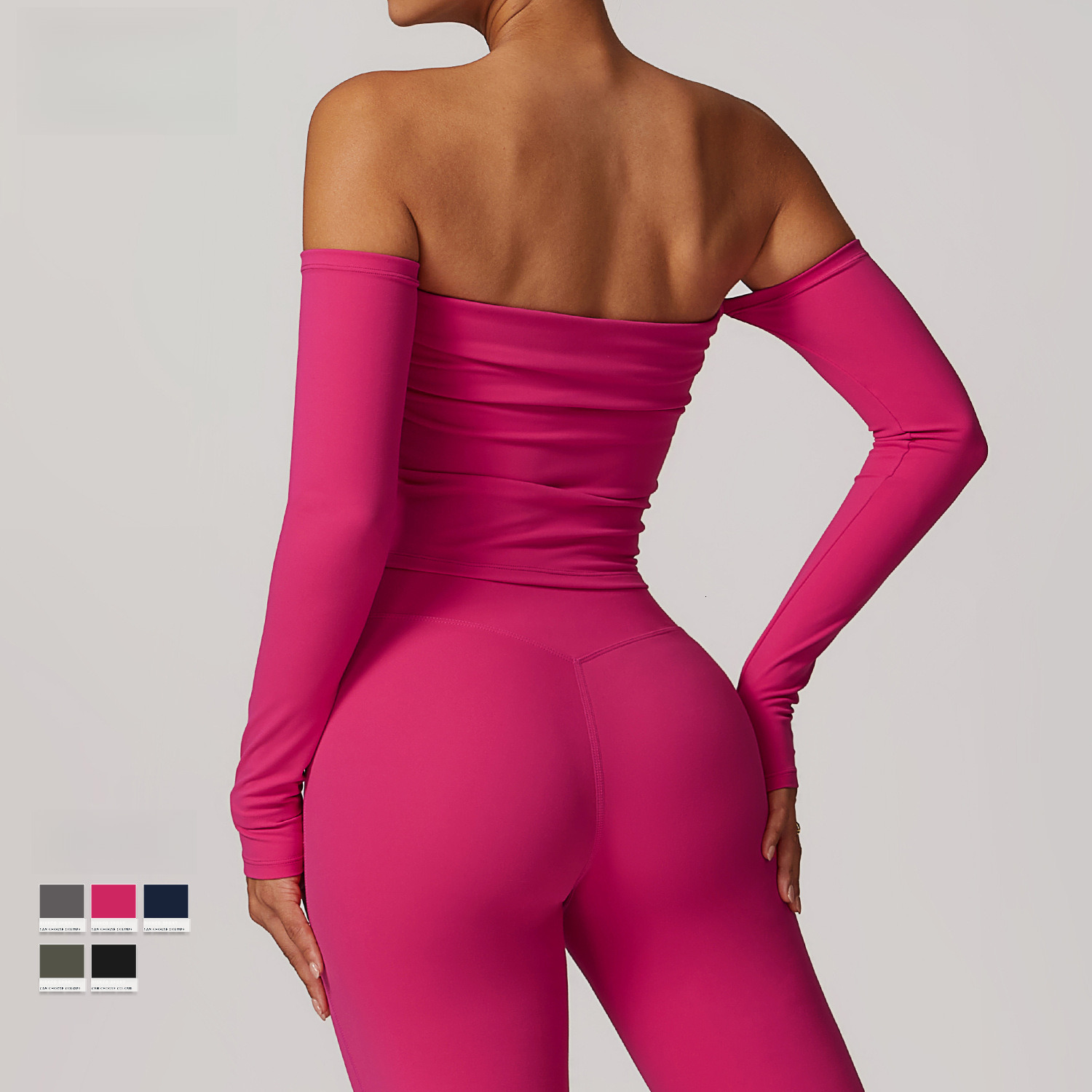Yogawomen Sets Exchanges Long Sleeve Yoga Top For Women Brushed Tight Fitness Outerwear Sports Shirt Running 2 Piece Set Women Designer