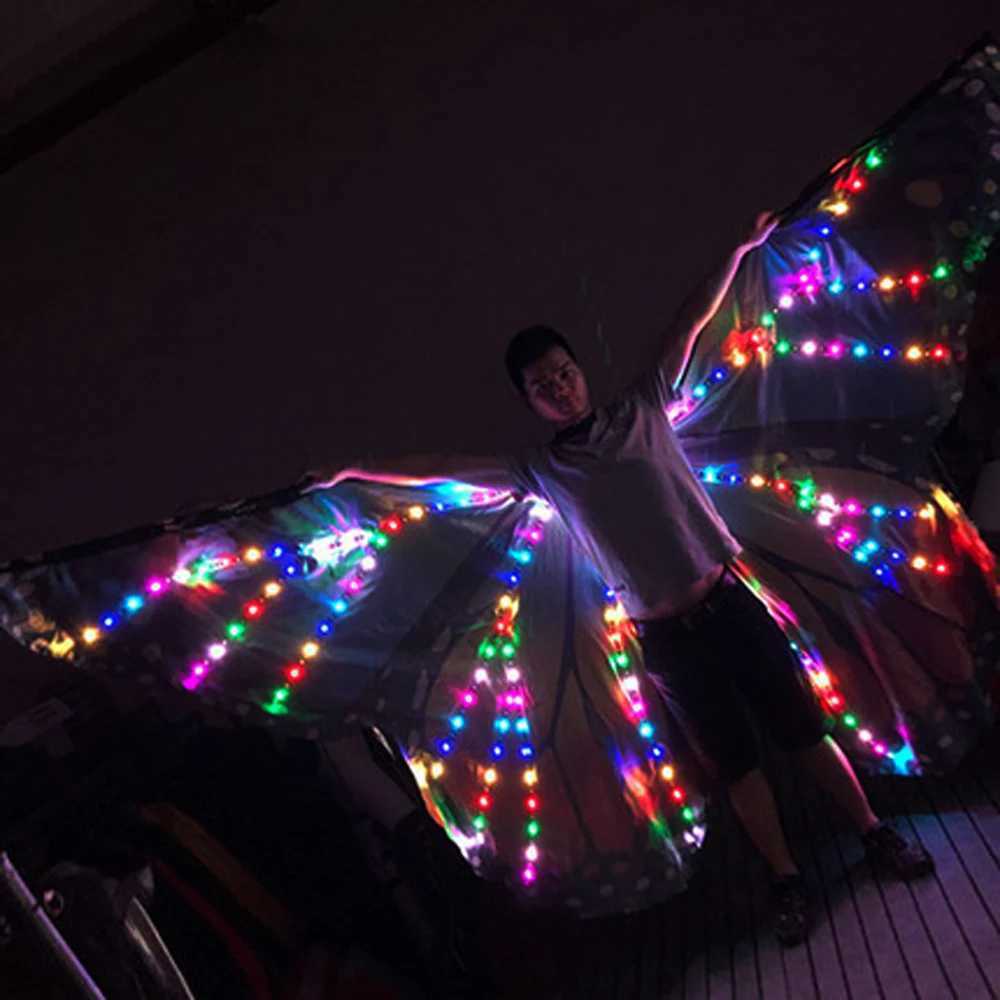 Colorful Belly Dance Performance Costume LED Wings Dance Accessories Girls LED Wings Costume LED Butterfly Wings W250528
