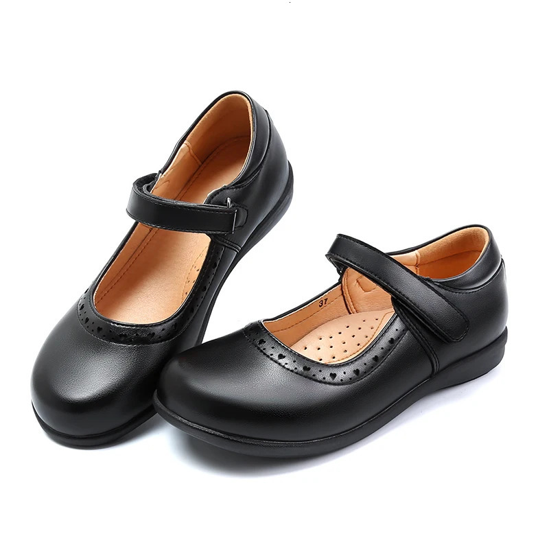Flat School Shoes Due to Childhood Comfortable Princess Shoes for Girls Black Soft Bottom Female Child Shoe Mary Jane Kids Girl 250528