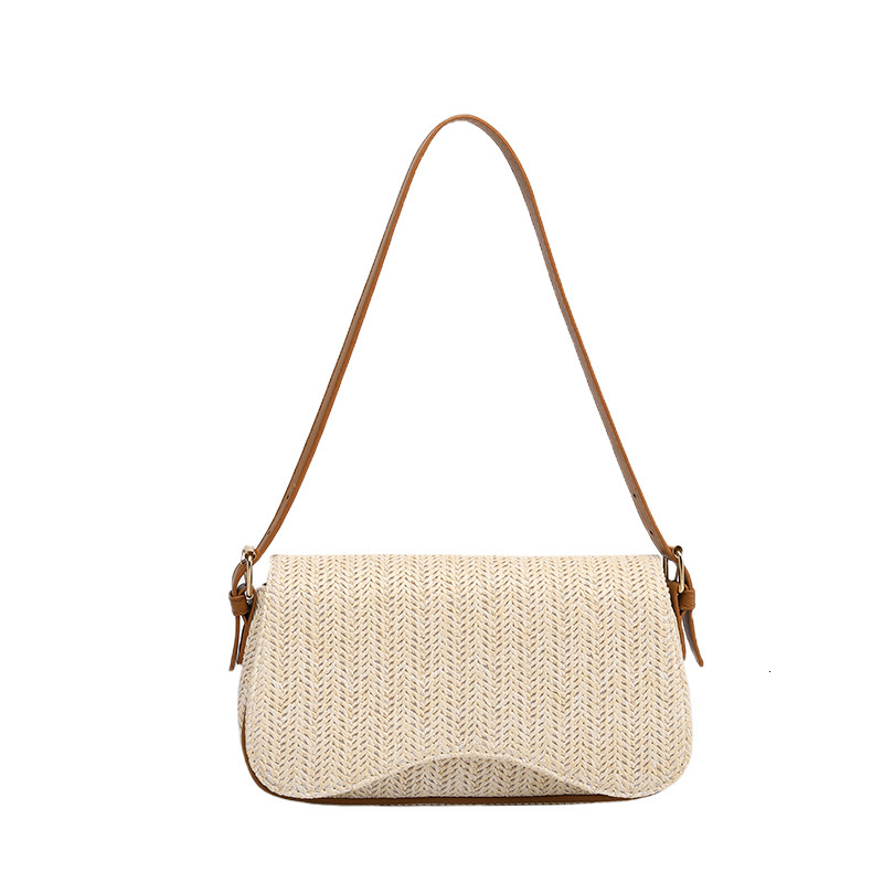 Luxury Brand Designer Bag 2025 Summer New Straw Handheld Shoulder Fashion Women's French Niche Woven Underarm Bag