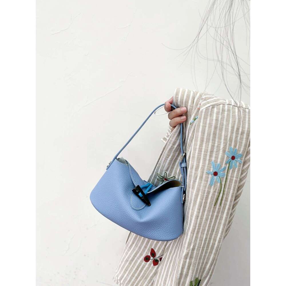 for Women New Style Textured Soft Bucket High-end Genuine Leather Women's Simple Handbag Shoulder Crossbody Bag