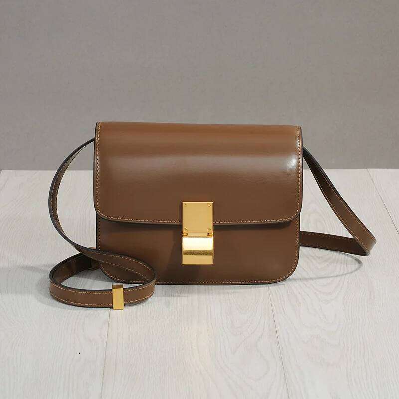Famicare Women Split Leather Flap Shoulder Bag Lady Fashion Vintage Small Square Messenger Female Box Handbag