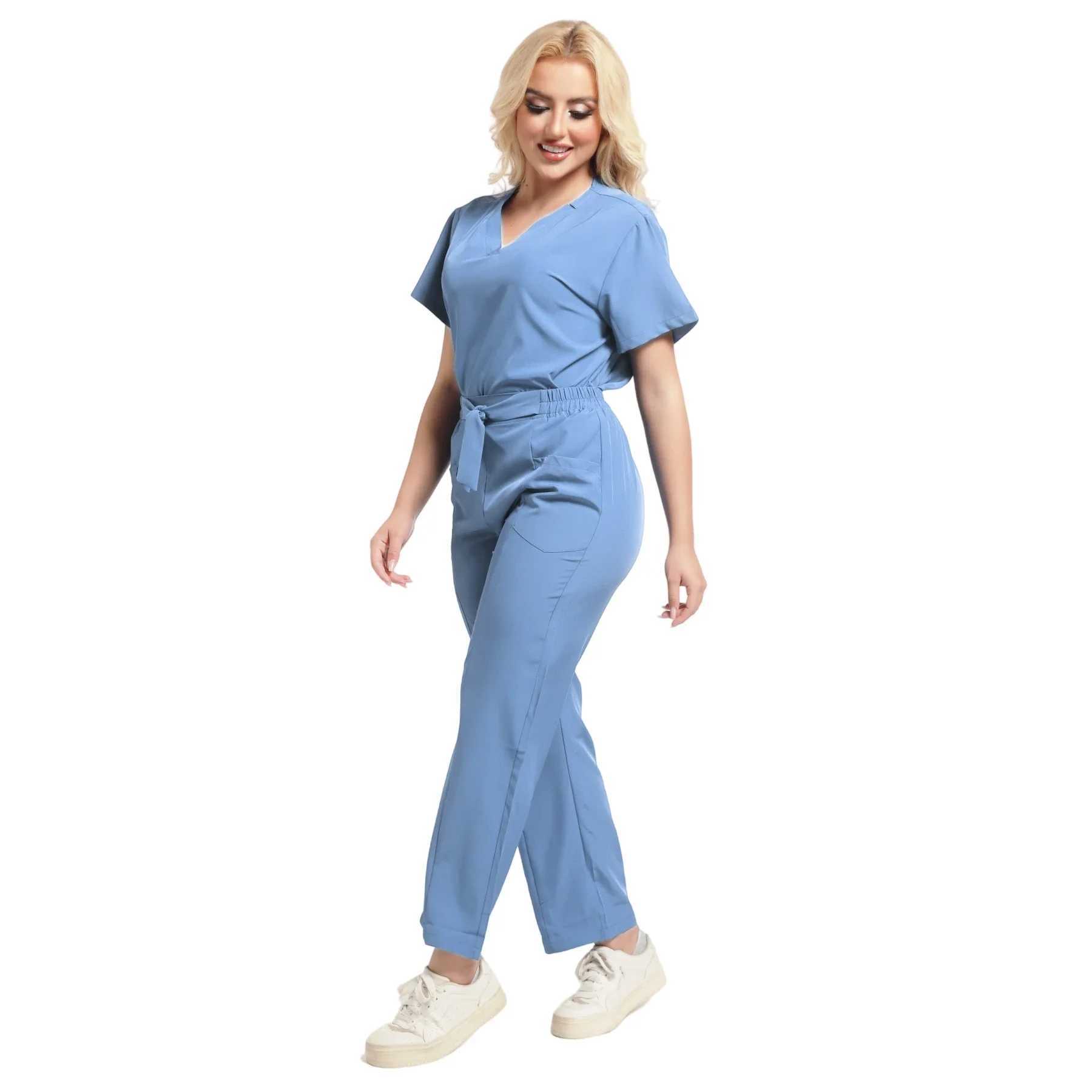 Plus Size New Style Working Scrubs Set Women Pet Nurse Uniforms Solid Color Beauty Sn Work Uniforms Medical Uniforms Workwear X250528