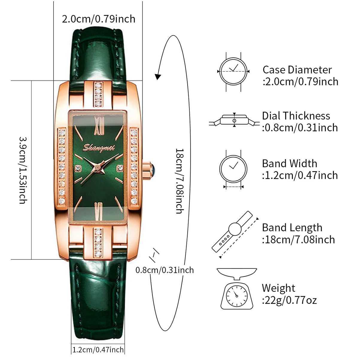 2PCS/Set Womens Watches Fashion Rectangle Leather Band Quartz WatchWithout Box XJ250527