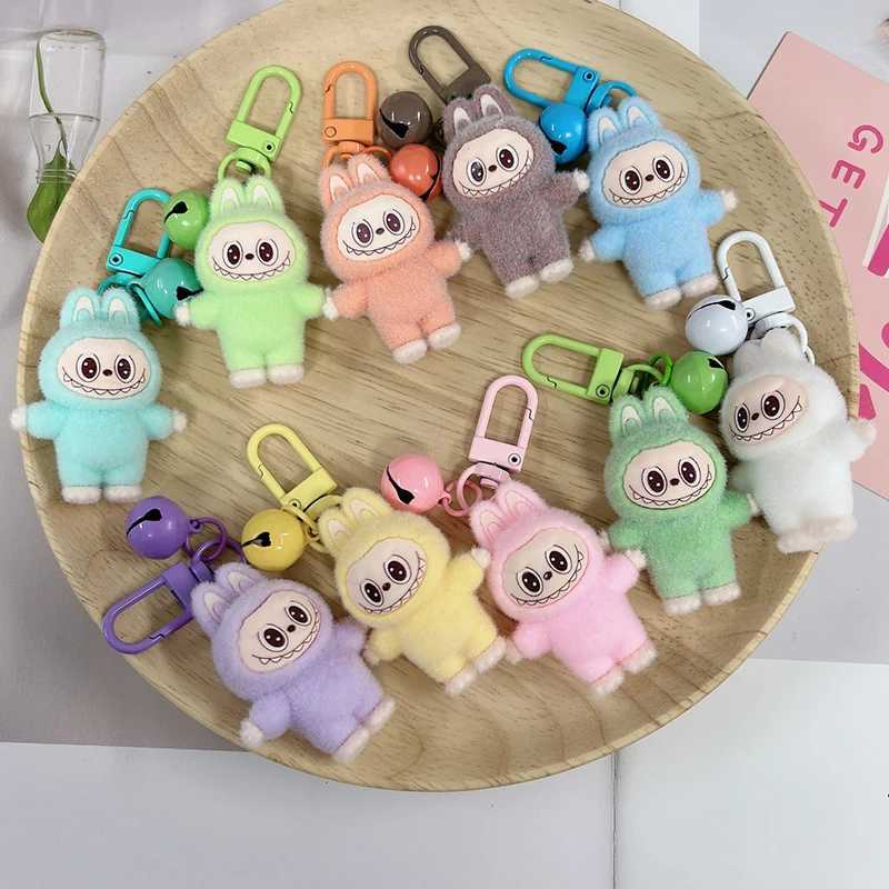 Kawaii Labubu Keychain Cartoon Keyring for Mobile Phone Backpack Pendant Charms Students Key Ring Cute Hanging Key Ring X250528