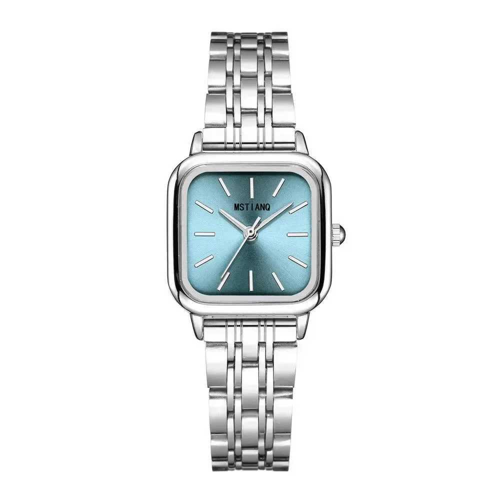 Stainless Steel Watch Womens Ins Style Simple Student Quartz Watch Casual Fashion Versatile Luxury Small Square Wristwatch XJ250527
