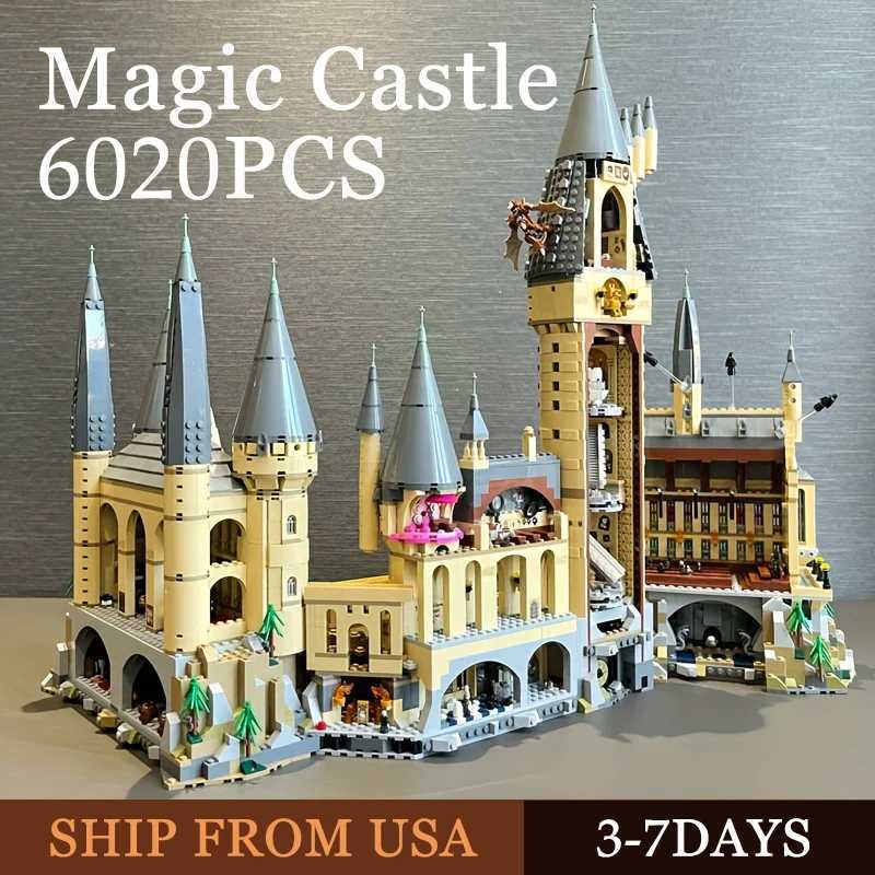 6020PCS Magic Castle Building Blocks Small Particle School Model Bricks Sets Assembly Educational Toys Birthday Christmas Gifts Z250528